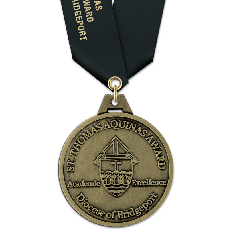 2-1/2"  HS Award Medal w/ Satin Neck Ribbon