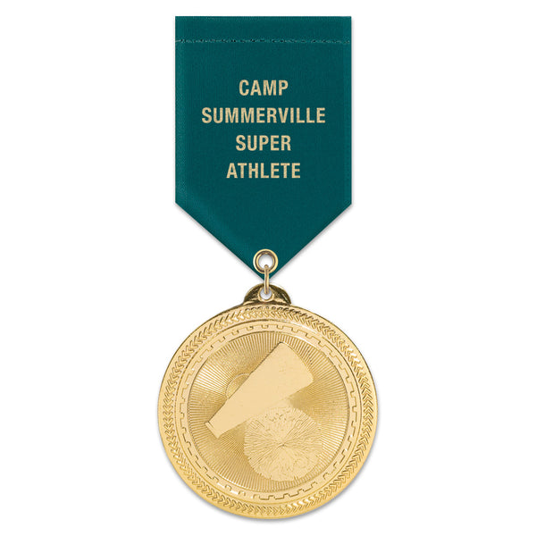 2" Custom BL Award Medal With Satin Drape Ribbon