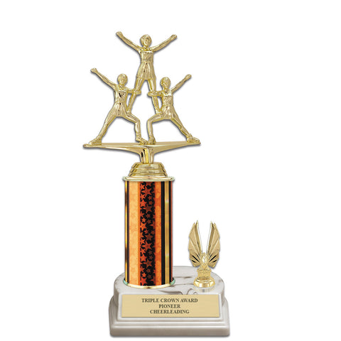 10" White Base Award Trophy With Trim