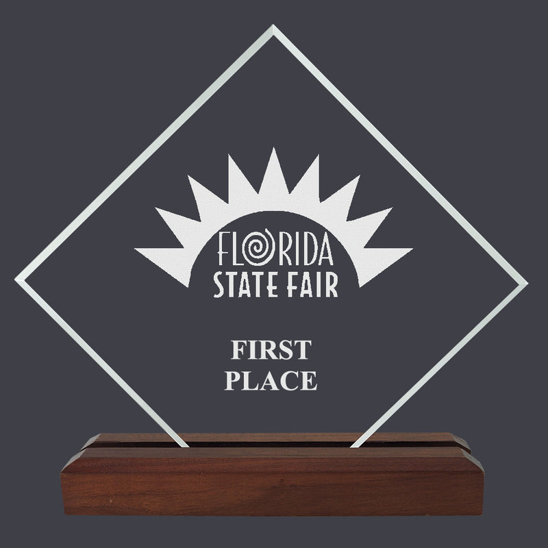 5" X 5" Custom Engraved Diamond Acrylic Award