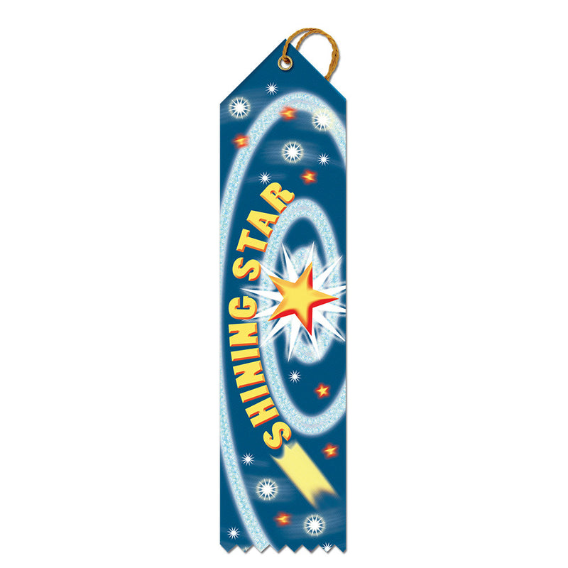 2" X 8" Stock Multicolor Point Top Shining Star Award Ribbon