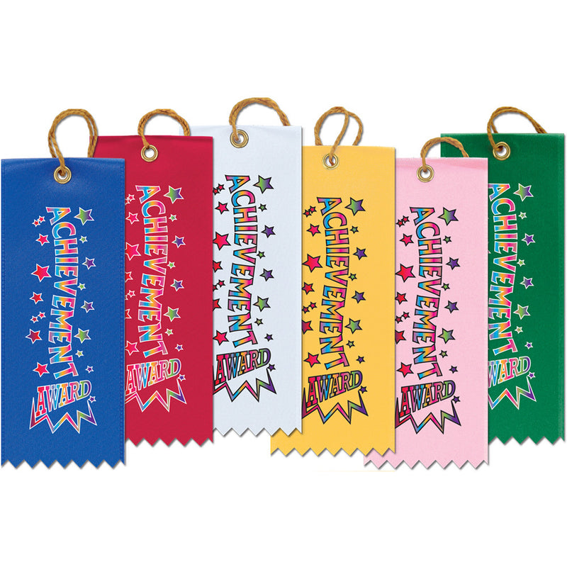 2" X 5" Stock Mulitcolor Square Top Achievement Award Ribbon