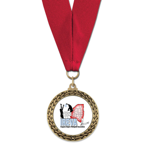 1-3/4" Custom LFL Award Medal With Grosgrain Neck Ribbon