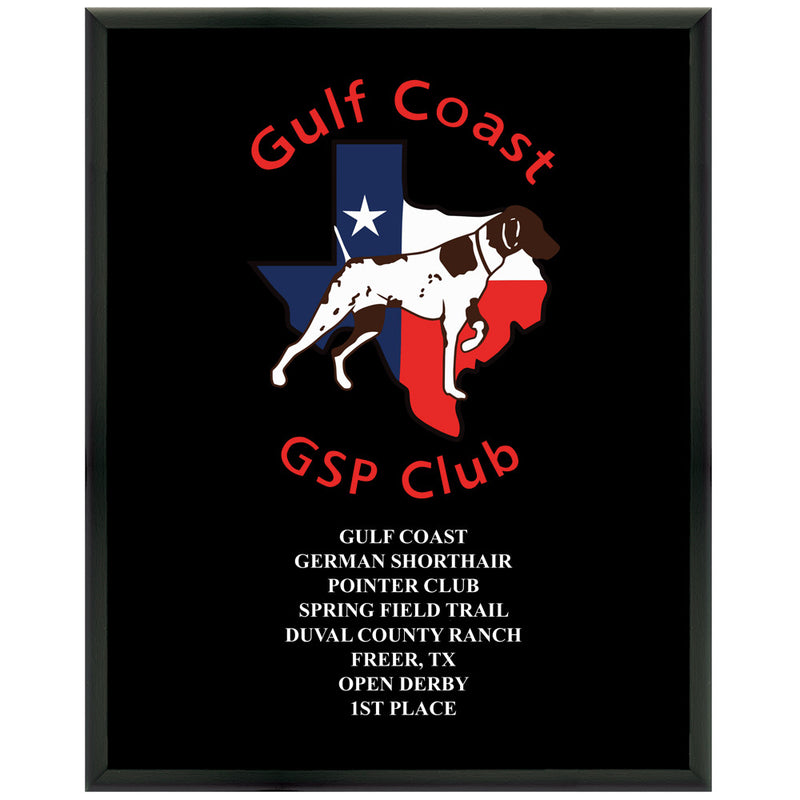 12" x 15" Custom Full Color Black Plaque With Imprint